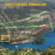Acceso sector del embalse - Tomar el desv�o a la derecha, justo antes de entrar en el puente, y seguir por la orilla del pantano hasta el final. 