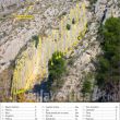 Croquis sector Sèquia - Reseña del sector Sèquia de la escuela de escalada el Barranc de l'Avern